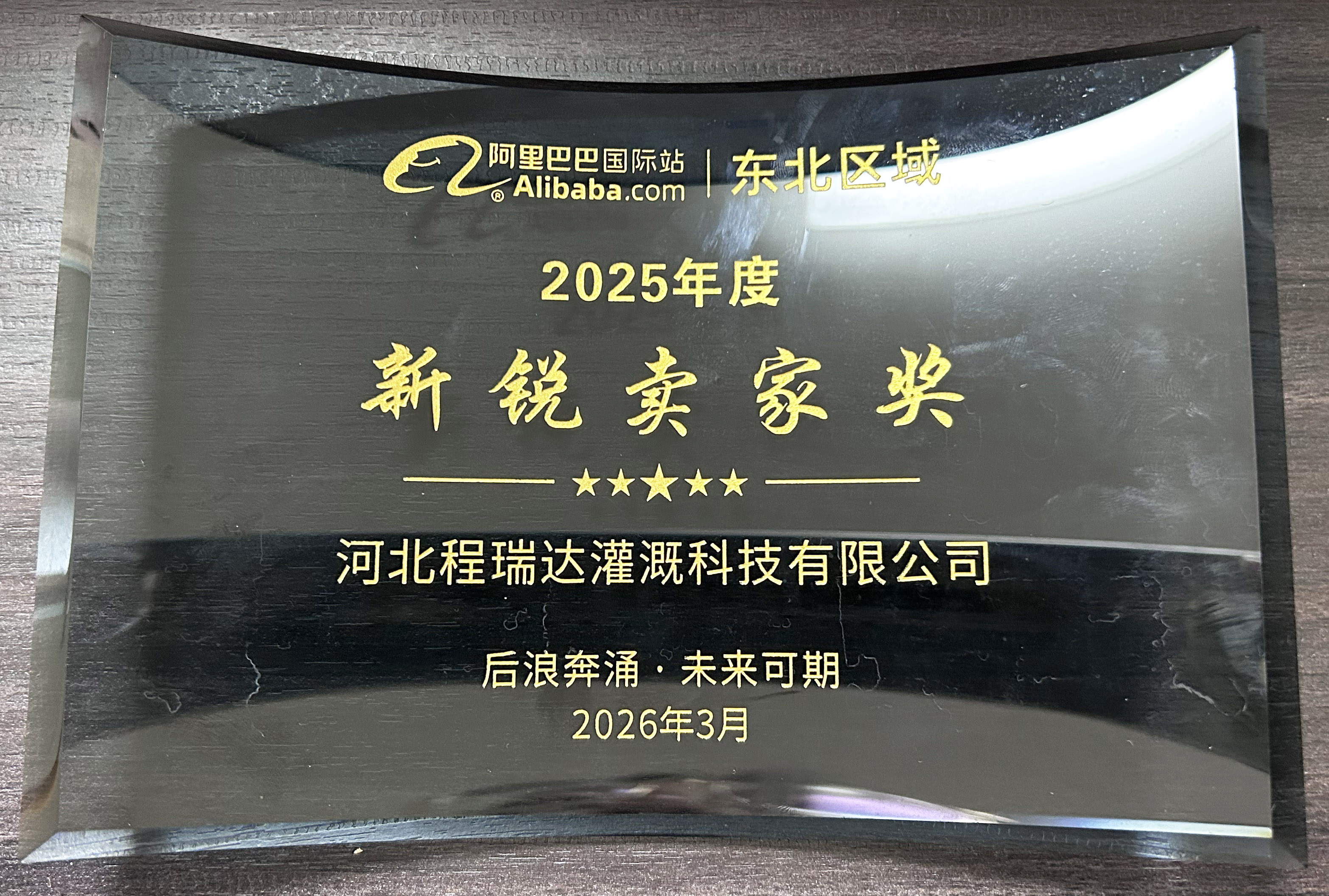 赤峰程瑞达灌溉 | 荣获阿里国际站新锐卖家奖